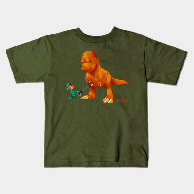 Holding Hands - Rex With eco Edition Kids T-Shirt by eco